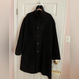 Mens black 3/4 cashmere coat